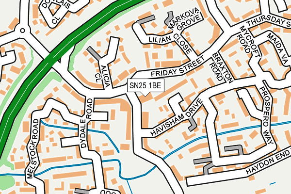 SN25 1BE map - OS OpenMap – Local (Ordnance Survey)