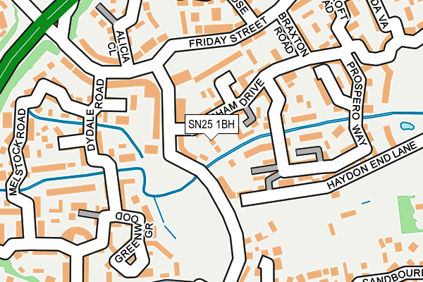 SN25 1BH map - OS OpenMap – Local (Ordnance Survey)