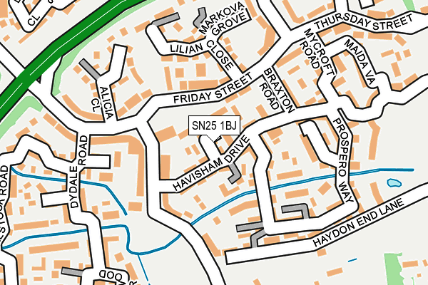 SN25 1BJ map - OS OpenMap – Local (Ordnance Survey)