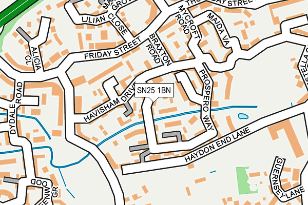 SN25 1BN map - OS OpenMap – Local (Ordnance Survey)