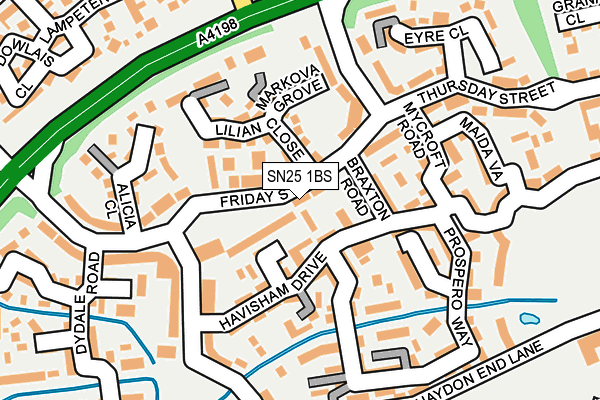 SN25 1BS map - OS OpenMap – Local (Ordnance Survey)