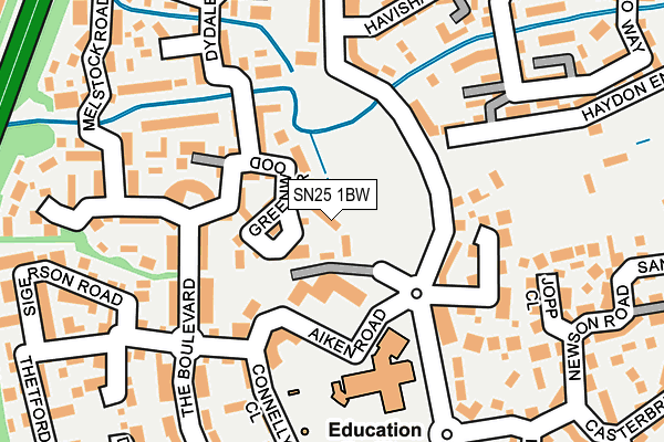 SN25 1BW map - OS OpenMap – Local (Ordnance Survey)