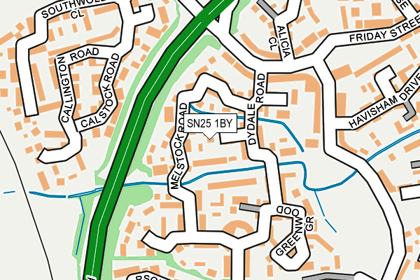 SN25 1BY map - OS OpenMap – Local (Ordnance Survey)