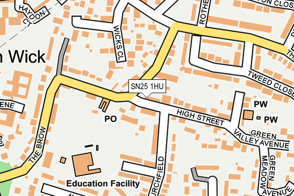 SN25 1HU map - OS OpenMap – Local (Ordnance Survey)