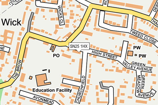 SN25 1HX map - OS OpenMap – Local (Ordnance Survey)