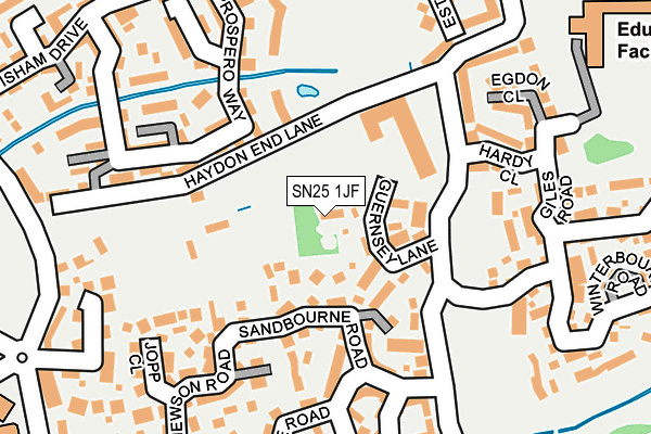 SN25 1JF map - OS OpenMap – Local (Ordnance Survey)
