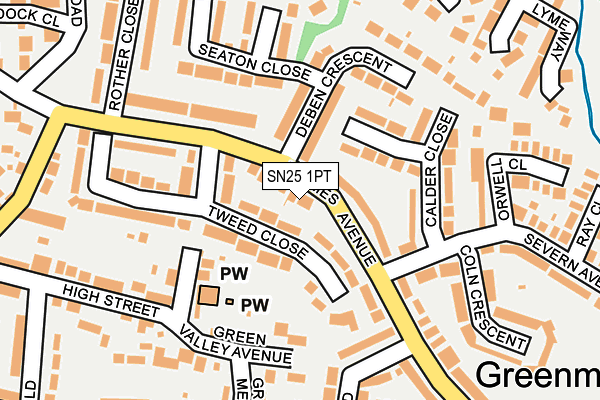 SN25 1PT map - OS OpenMap – Local (Ordnance Survey)