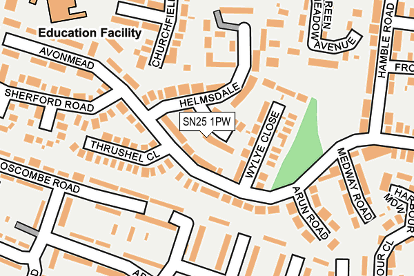 SN25 1PW map - OS OpenMap – Local (Ordnance Survey)