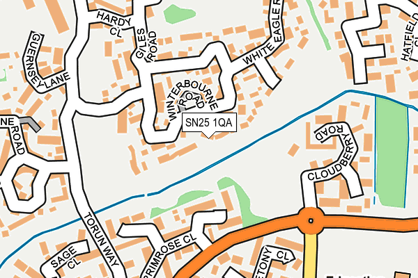 SN25 1QA map - OS OpenMap – Local (Ordnance Survey)