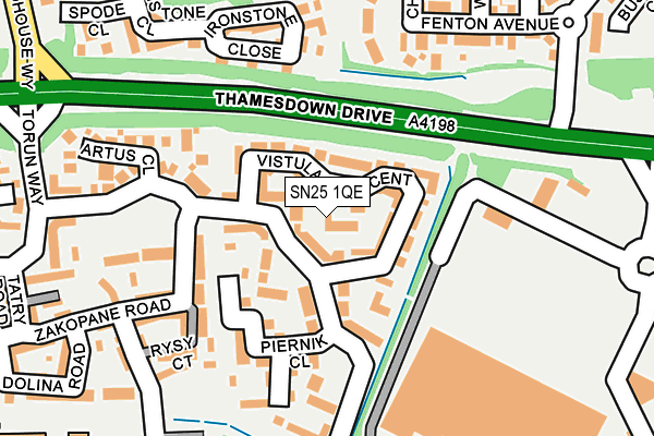 SN25 1QE map - OS OpenMap – Local (Ordnance Survey)