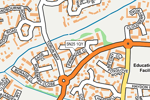 SN25 1QY map - OS OpenMap – Local (Ordnance Survey)