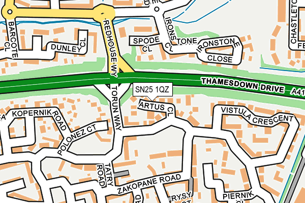 SN25 1QZ map - OS OpenMap – Local (Ordnance Survey)