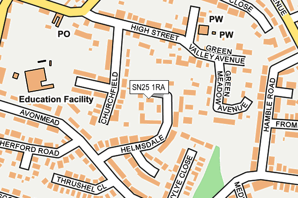 SN25 1RA map - OS OpenMap – Local (Ordnance Survey)