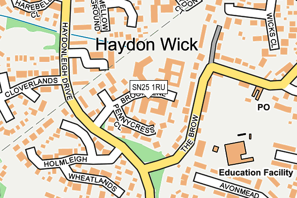 SN25 1RU map - OS OpenMap – Local (Ordnance Survey)