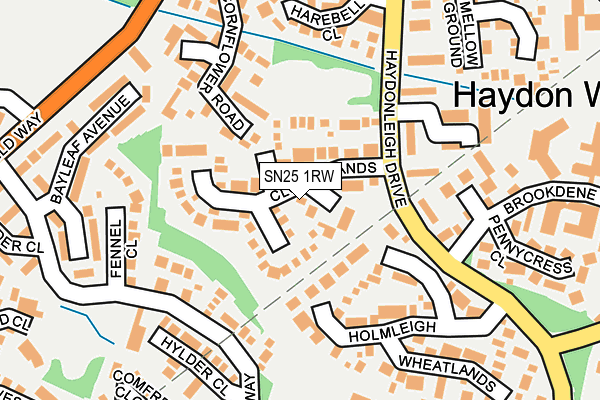 SN25 1RW map - OS OpenMap – Local (Ordnance Survey)