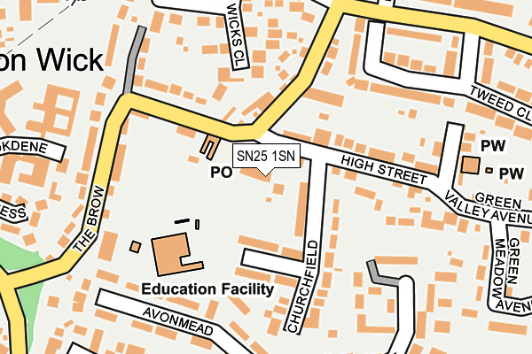 SN25 1SN map - OS OpenMap – Local (Ordnance Survey)