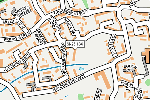 SN25 1SX map - OS OpenMap – Local (Ordnance Survey)