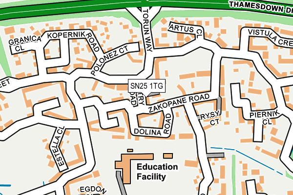 SN25 1TG map - OS OpenMap – Local (Ordnance Survey)