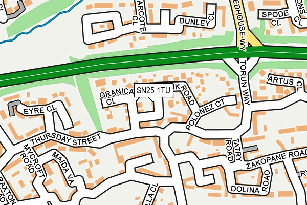 SN25 1TU map - OS OpenMap – Local (Ordnance Survey)