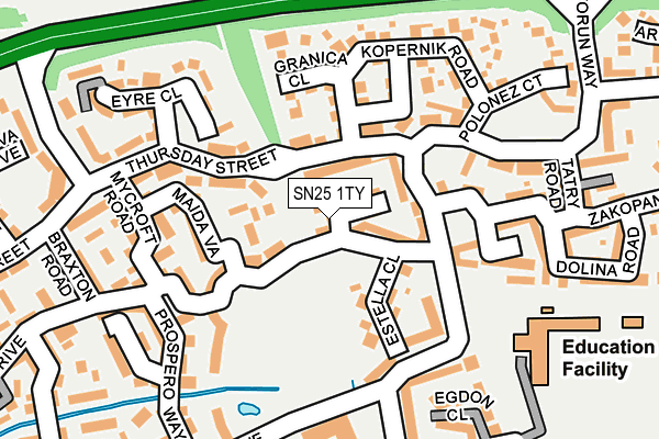 SN25 1TY map - OS OpenMap – Local (Ordnance Survey)