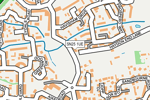 SN25 1UE map - OS OpenMap – Local (Ordnance Survey)