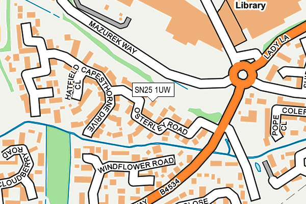 SN25 1UW map - OS OpenMap – Local (Ordnance Survey)