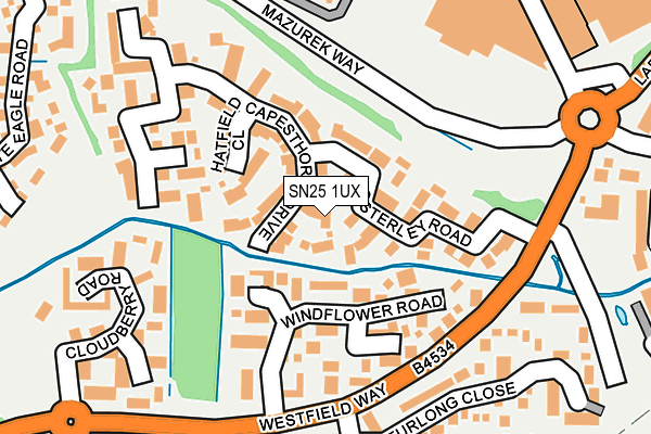 SN25 1UX map - OS OpenMap – Local (Ordnance Survey)