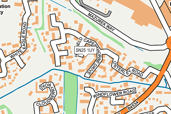 SN25 1UY map - OS OpenMap – Local (Ordnance Survey)