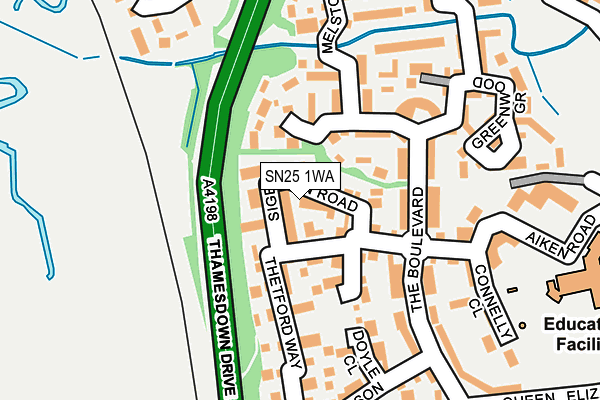 SN25 1WA map - OS OpenMap – Local (Ordnance Survey)