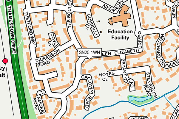 SN25 1WN map - OS OpenMap – Local (Ordnance Survey)