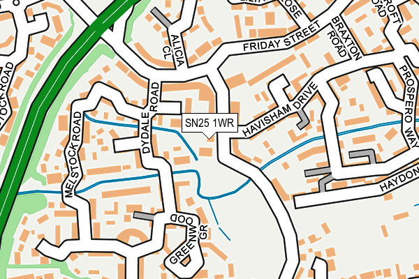 SN25 1WR map - OS OpenMap – Local (Ordnance Survey)