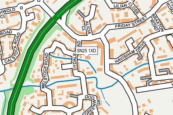 SN25 1XD map - OS OpenMap – Local (Ordnance Survey)