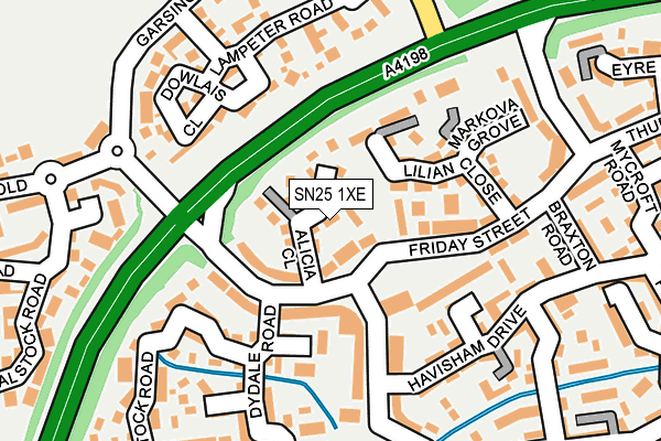 SN25 1XE map - OS OpenMap – Local (Ordnance Survey)