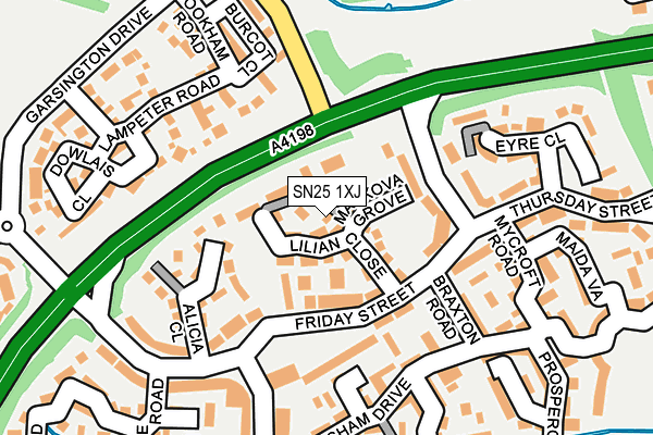 SN25 1XJ map - OS OpenMap – Local (Ordnance Survey)