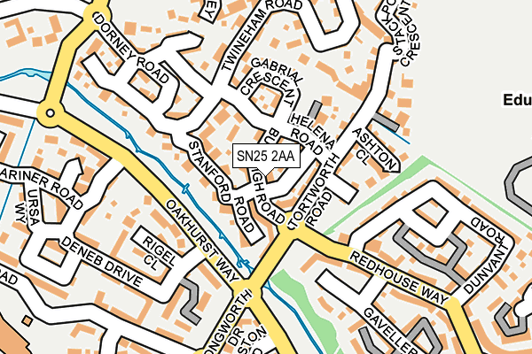 SN25 2AA map - OS OpenMap – Local (Ordnance Survey)