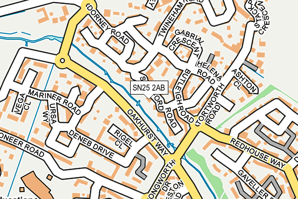 SN25 2AB map - OS OpenMap – Local (Ordnance Survey)