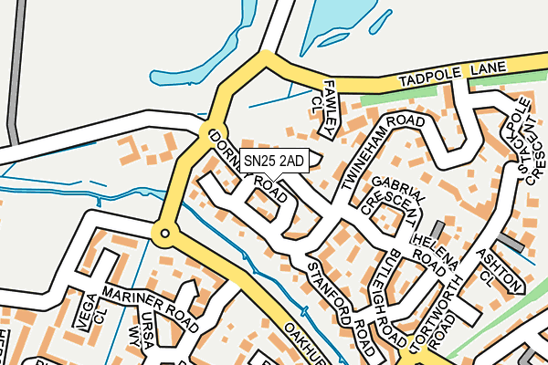 SN25 2AD map - OS OpenMap – Local (Ordnance Survey)