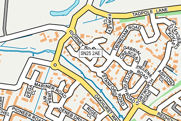 SN25 2AE map - OS OpenMap – Local (Ordnance Survey)