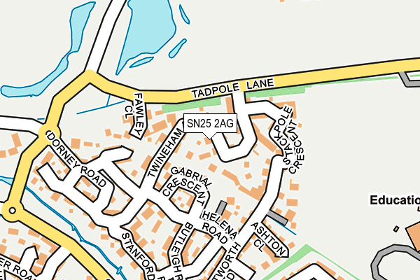 SN25 2AG map - OS OpenMap – Local (Ordnance Survey)