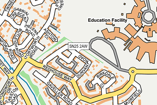 SN25 2AW map - OS OpenMap – Local (Ordnance Survey)