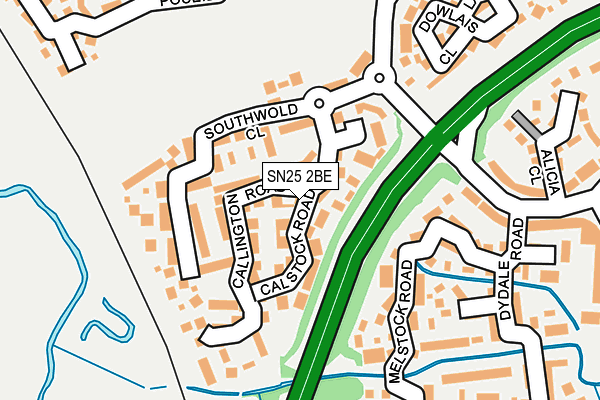 SN25 2BE map - OS OpenMap – Local (Ordnance Survey)