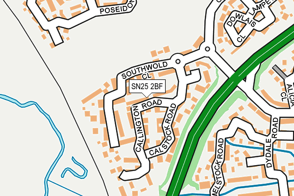SN25 2BF map - OS OpenMap – Local (Ordnance Survey)