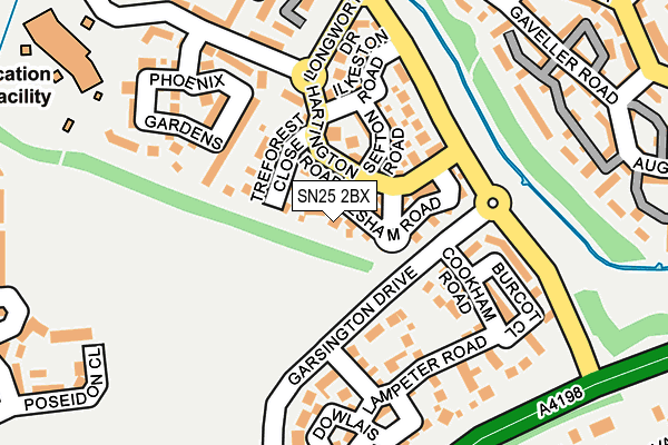 SN25 2BX map - OS OpenMap – Local (Ordnance Survey)