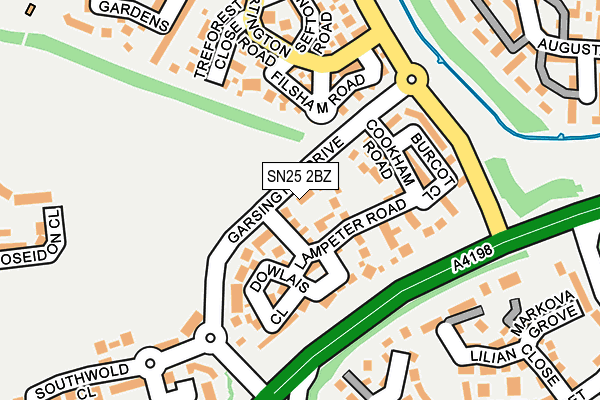 SN25 2BZ map - OS OpenMap – Local (Ordnance Survey)