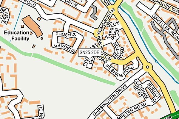 SN25 2DE map - OS OpenMap – Local (Ordnance Survey)