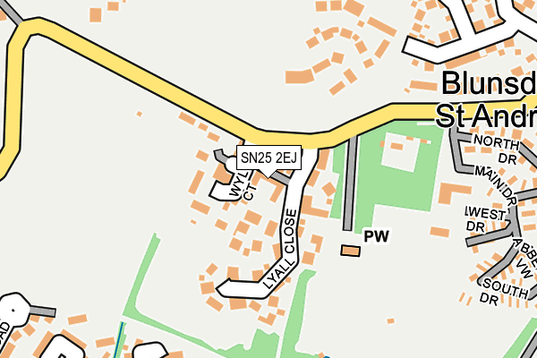 SN25 2EJ map - OS OpenMap – Local (Ordnance Survey)