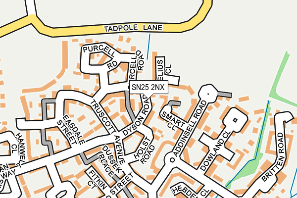 SN25 2NX map - OS OpenMap – Local (Ordnance Survey)