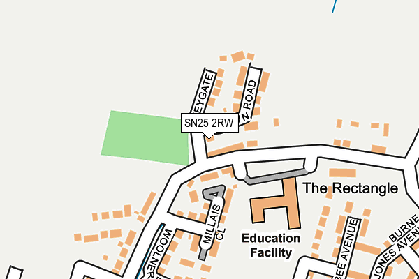 SN25 2RW map - OS OpenMap – Local (Ordnance Survey)