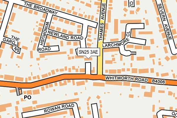 SN25 3AE map - OS OpenMap – Local (Ordnance Survey)