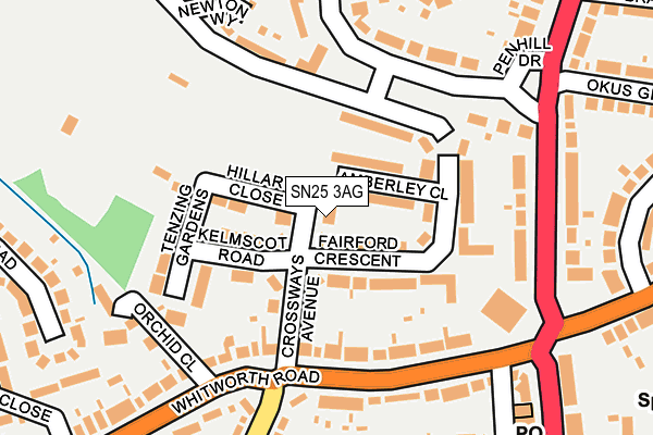 SN25 3AG map - OS OpenMap – Local (Ordnance Survey)